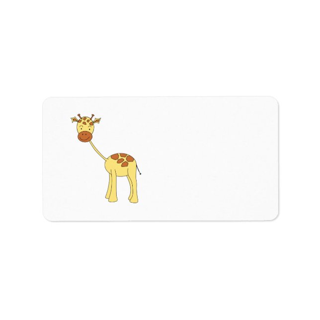 Etiqueta Cute Giraffe. Personalizado. (Frente)