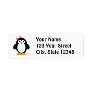 Etiqueta Cute Girl Penguin