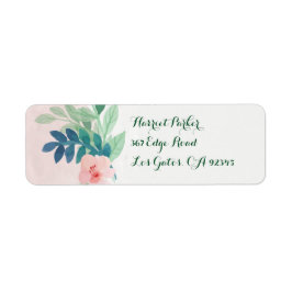 Etiqueta Cute Girly Fine Floral Watercolor