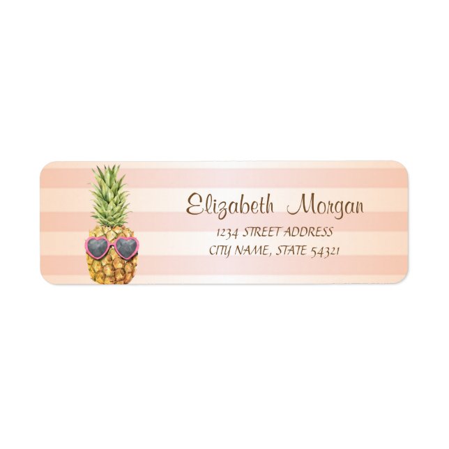 Etiqueta Cute Girly Striped,Guay Pineapple (Frente)