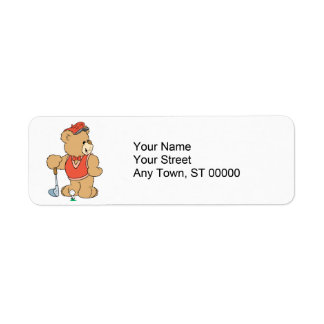 Etiqueta Cute Golfing Golfer Bear