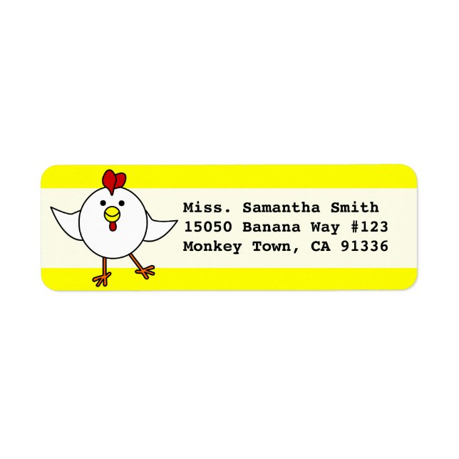 Etiqueta Cute Happy Chicken Dance (Frente)
