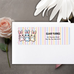 Etiqueta Cute Heart Bunny Hoppers Baby Shower