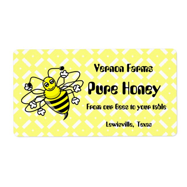 Etiqueta Cute Honey Jar (Frente)