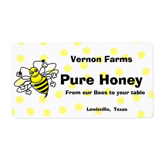 Etiqueta Cute Honey Jar (Frente)