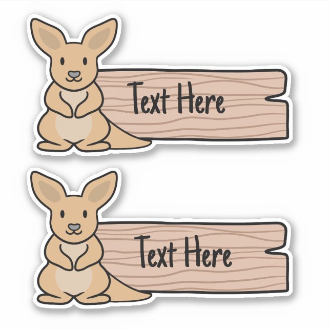 Etiqueta Cute Kangaroo (Anverso)