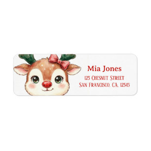 Etiqueta Cute Kawaii Baby Reno Navidad Personalizado