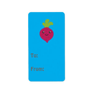 Etiqueta Cute Kawaii Beet