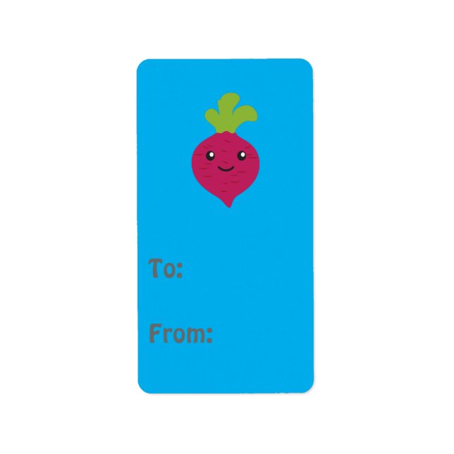 Etiqueta Cute Kawaii Beet (Frente)