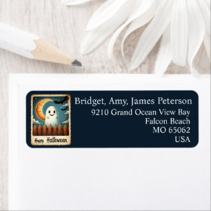 Etiqueta Cute kawaii Halloween personalizado estético azul