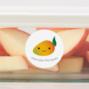 Etiqueta Cute Kawaii Mango con nombre de personali