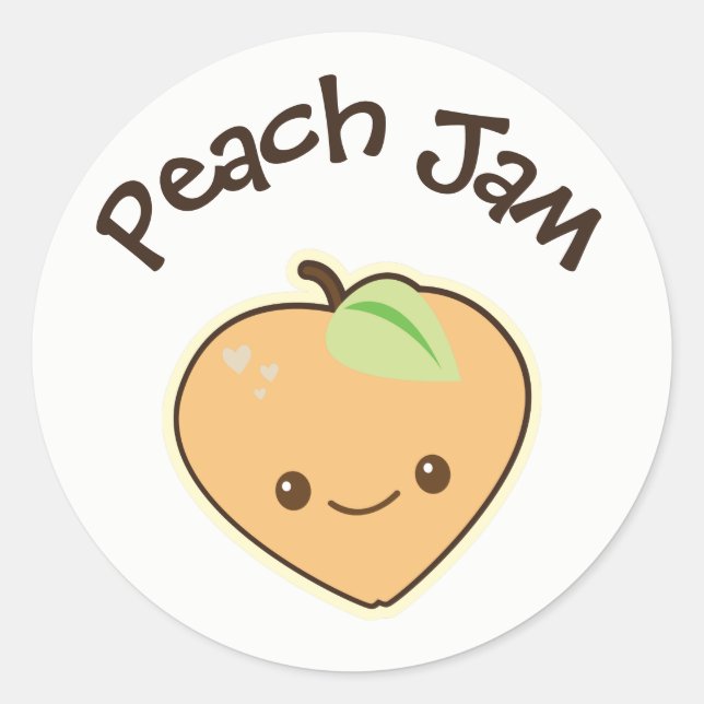 Etiqueta Cute Kawaii Peach Jam (Anverso)
