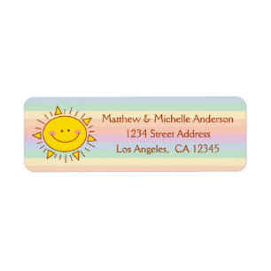 Etiqueta Cute Kawaii Pequeño Doodle Arcoiris Sunshine