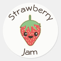 Etiqueta Cute Kawaii Strawberry Jam