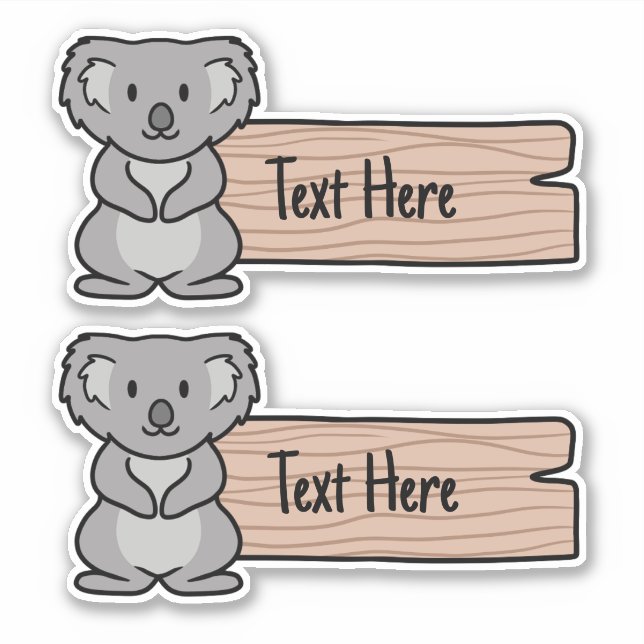Etiqueta Cute Koala (Anverso)