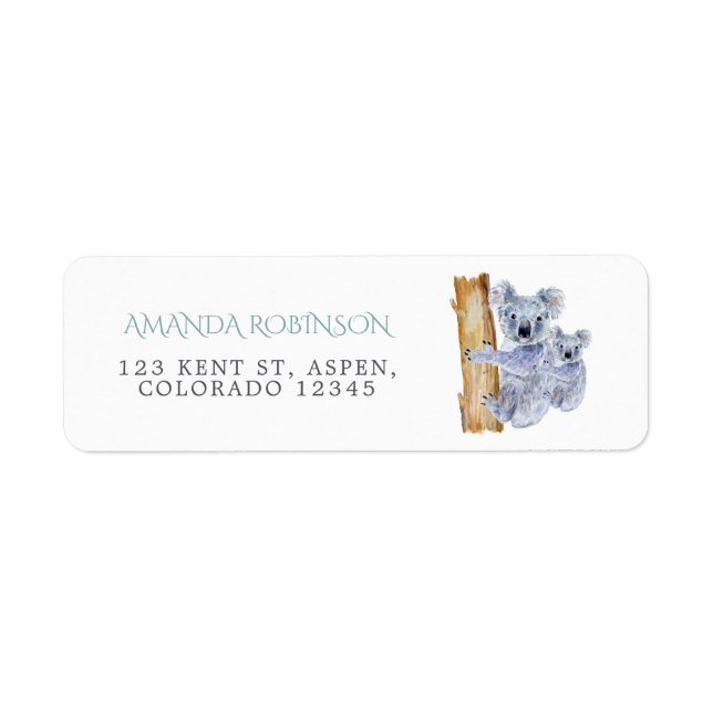 Etiqueta Cute Koala Bears Baby Shower (Frente)