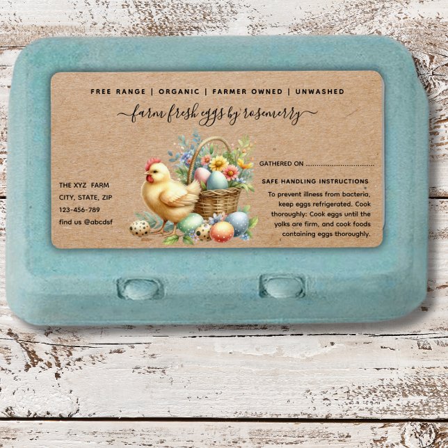 Etiqueta Cute kraft Egg Carton Label (Subido por el creador)