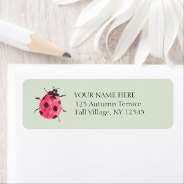 Etiqueta Cute Lady Bug Sage Green Return Address Labels