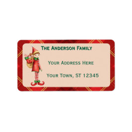 Etiqueta Cute Little Elves - Navidad Personalizada
