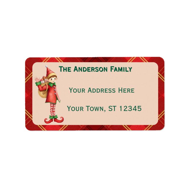 Etiqueta Cute Little Elves - Personalized Christmas  (Frente)