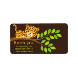 Etiqueta Cute Little Leopard Gracias