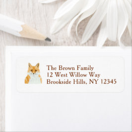 Etiqueta Cute Little Red Fox - custom return address label.