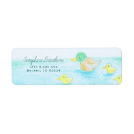 Etiqueta Cute Mallard Duck