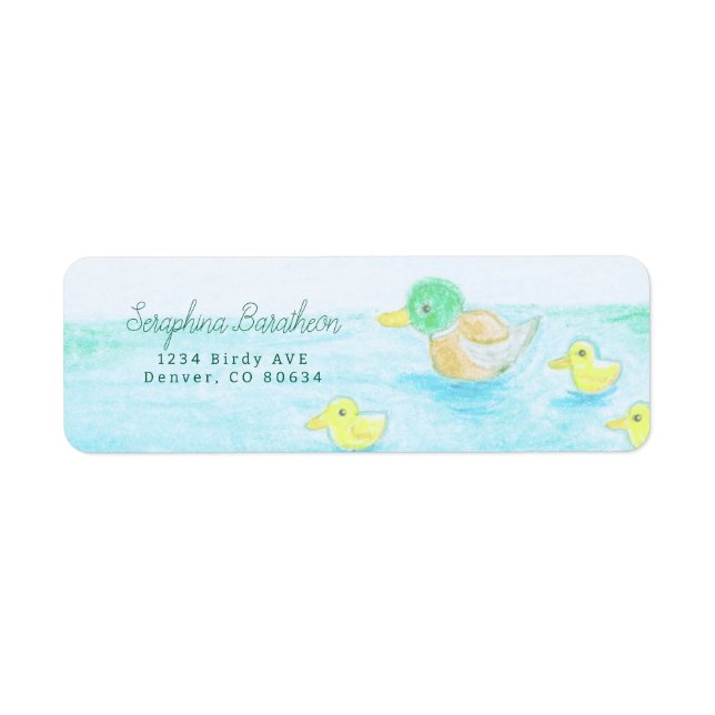 Etiqueta Cute Mallard Duck (Frente)