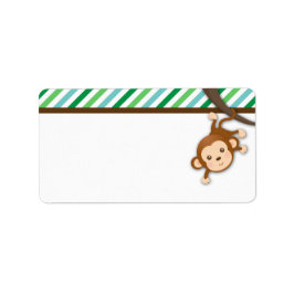 Etiqueta Cute Monkey Boy Jungle Safari cumpleaños Baby Show