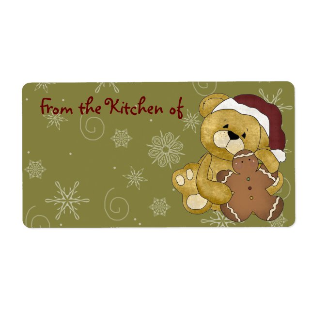 Etiqueta Cute Navidades Gingerbread Kitchen Labels (Frente)