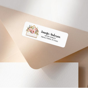 Etiqueta Cute Pastel Floral Envelope Dirección