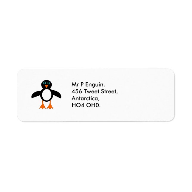 Etiqueta Cute Penguin Custom Address Labels (Frente)