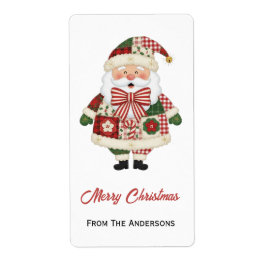 Etiqueta Cute Personalized Santa Christmas Holiday