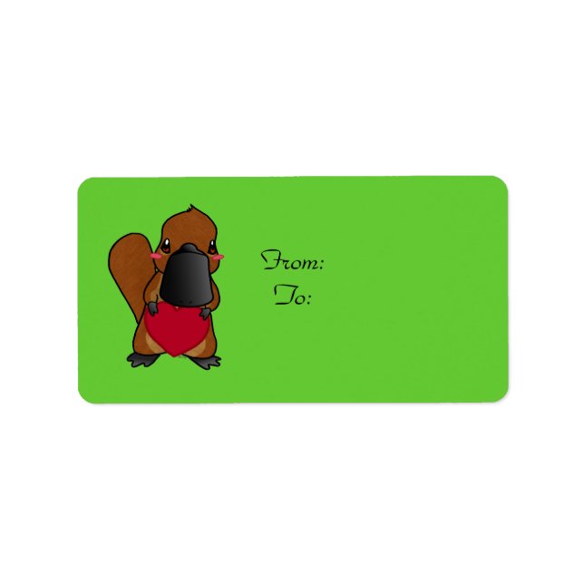 Etiqueta Cute Platypus (Frente)