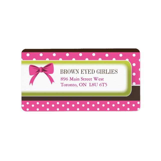 Etiqueta Cute Polk a Dot & Shipping Labs (Frente)