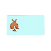 Cute Poopin Bunny Butt © Sandy Long Labels