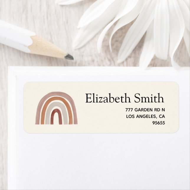 Etiqueta Cute Rainbow Boho Baby Shower (In situ)