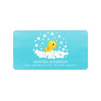 Cute Rubber Duck Baby Shower Address Label