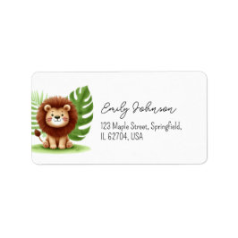 Etiqueta Cute Safari Lion Birthday