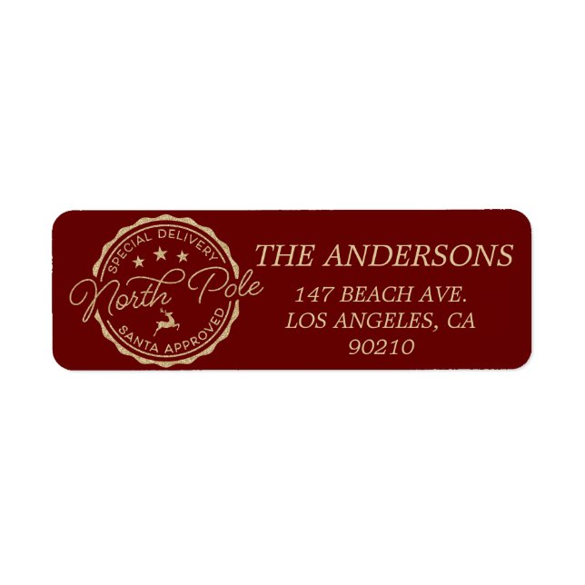 Etiqueta Cute Santa Claus Seal Polo Norte (Frente)