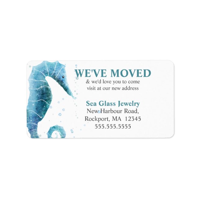 Etiqueta Cute Sea Horse | Invitación móvil (Frente)