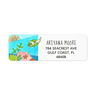 Etiqueta Cute Sea Turtle Stationery
