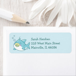 Etiqueta Cute Shark Baby Shower Kawaii