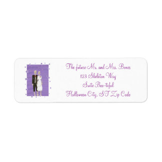 Etiqueta Cute Skeleton Pareja Boda Halloween