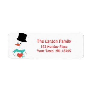 Etiqueta Cute Snowman Winter Holiday Custom Address