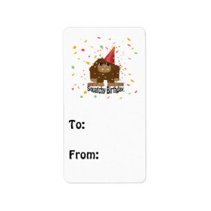 Etiqueta Cute Squatchy Birthday Bigfoot
