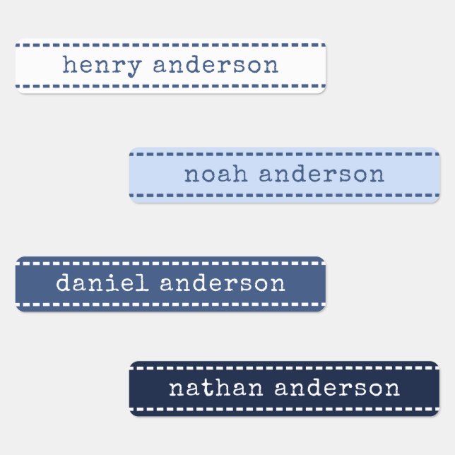 Etiqueta Cute Stitches Blueberry Waterproof Boys (Grupo)