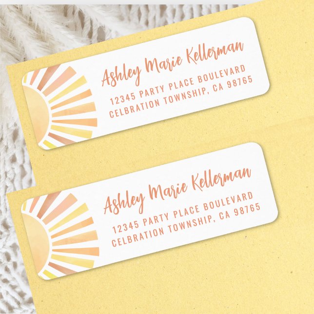 Etiqueta Cute Sun Dirección de Devolución (Cute Sun Return Address Label 
)