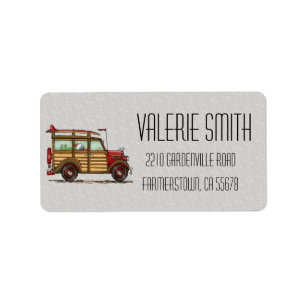 Etiqueta Cute Surfing Woody