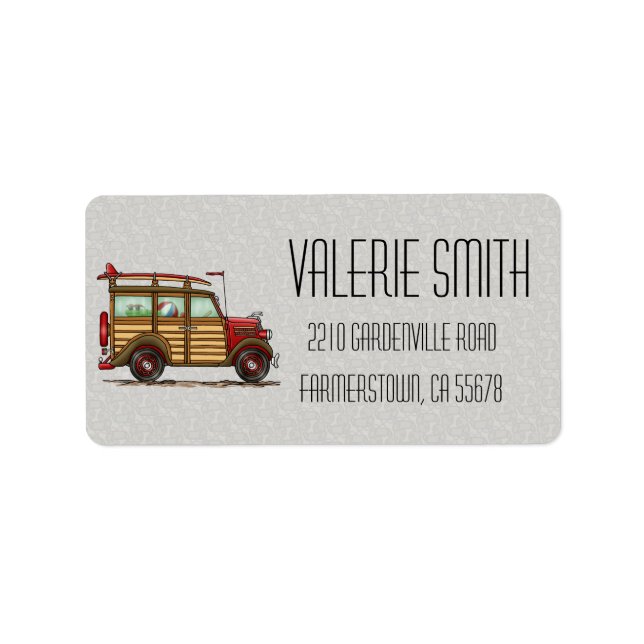 Etiqueta Cute Surfing Woody (Frente)